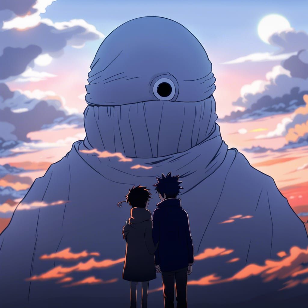 Anime Lovers Embrace: A Ghibli-esque Digital Painting