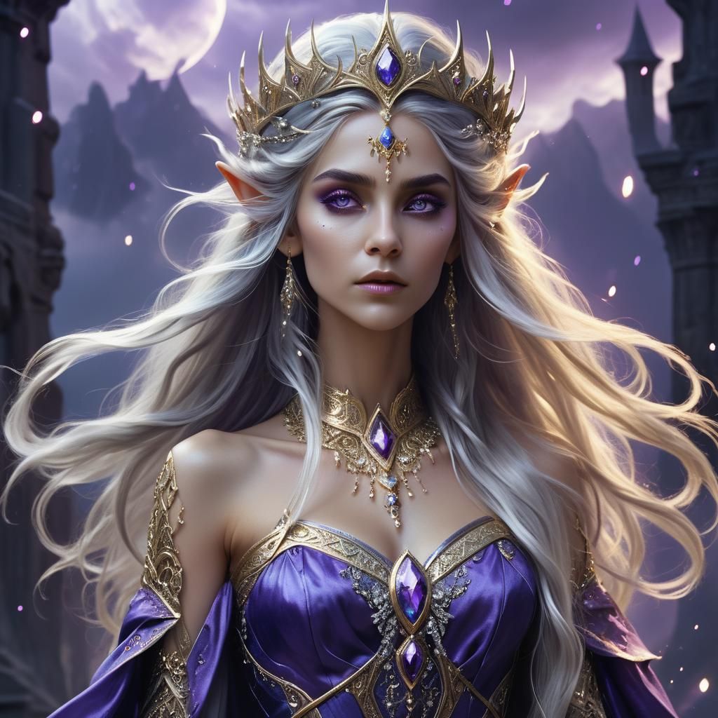 Magical Elf Queen Portrait in High Fantasy Style