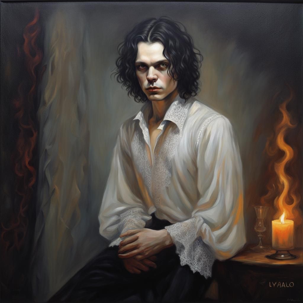 Romantic Gothic Portrait in Oil Painting Style