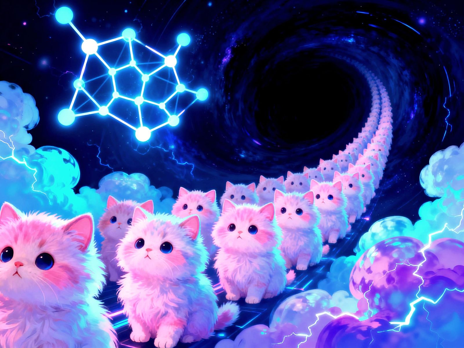 Cute Kittens Vanish Into Event Horizon with Molecular Networ...