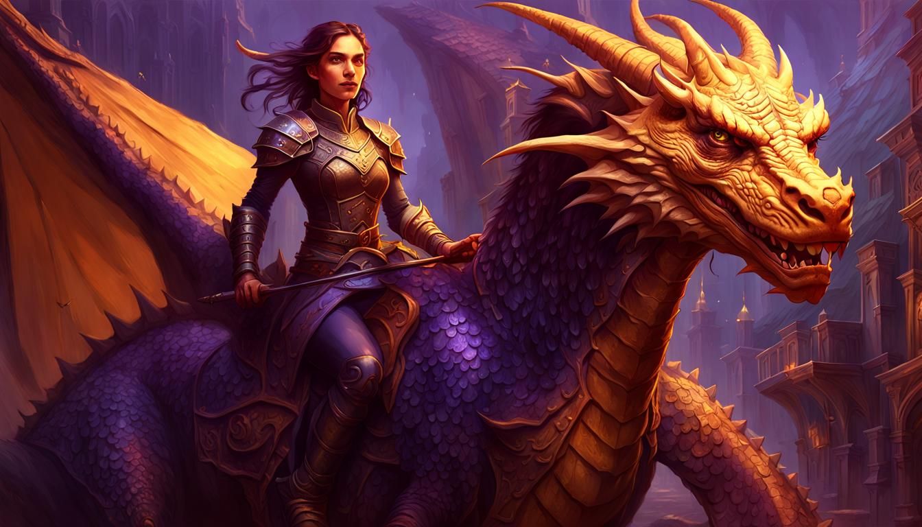 Dragon Rider in Dark Fantasy Style