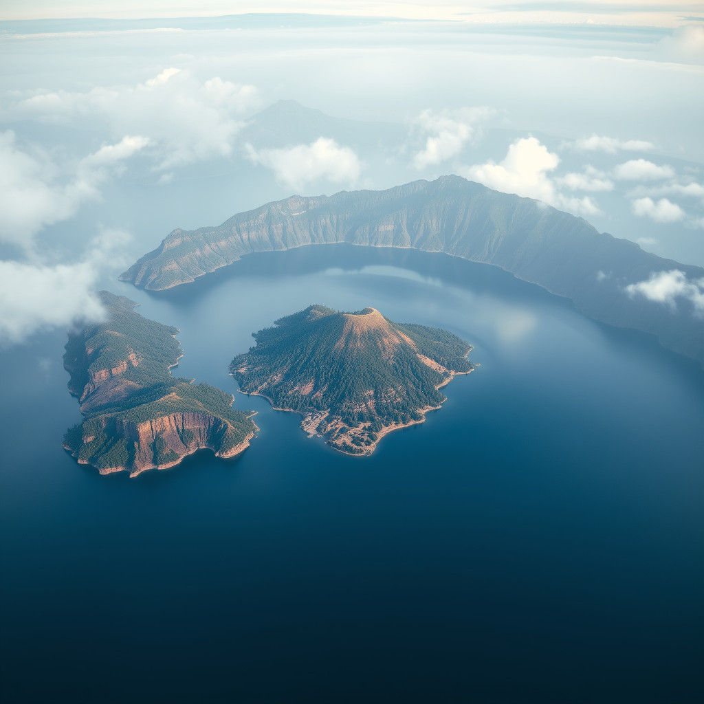 Crater Lake Oregon: Hyperrealistic Aerial View