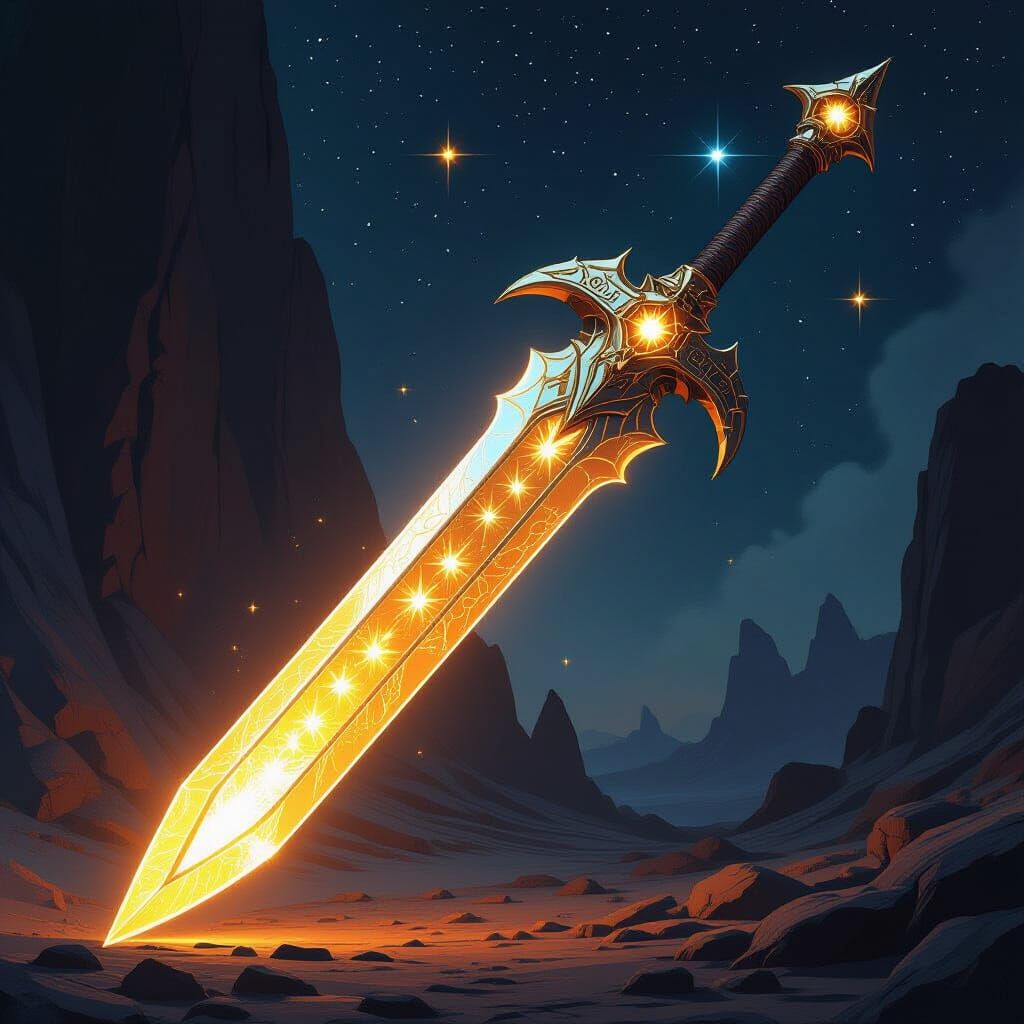 Extraterrestrial Sword of Light Forged with Mythical Metals