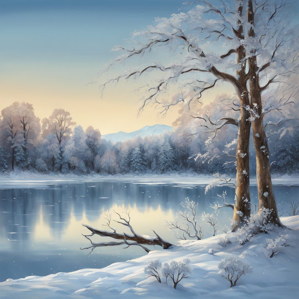 Serene Winter Wonderland in Soft Focus
