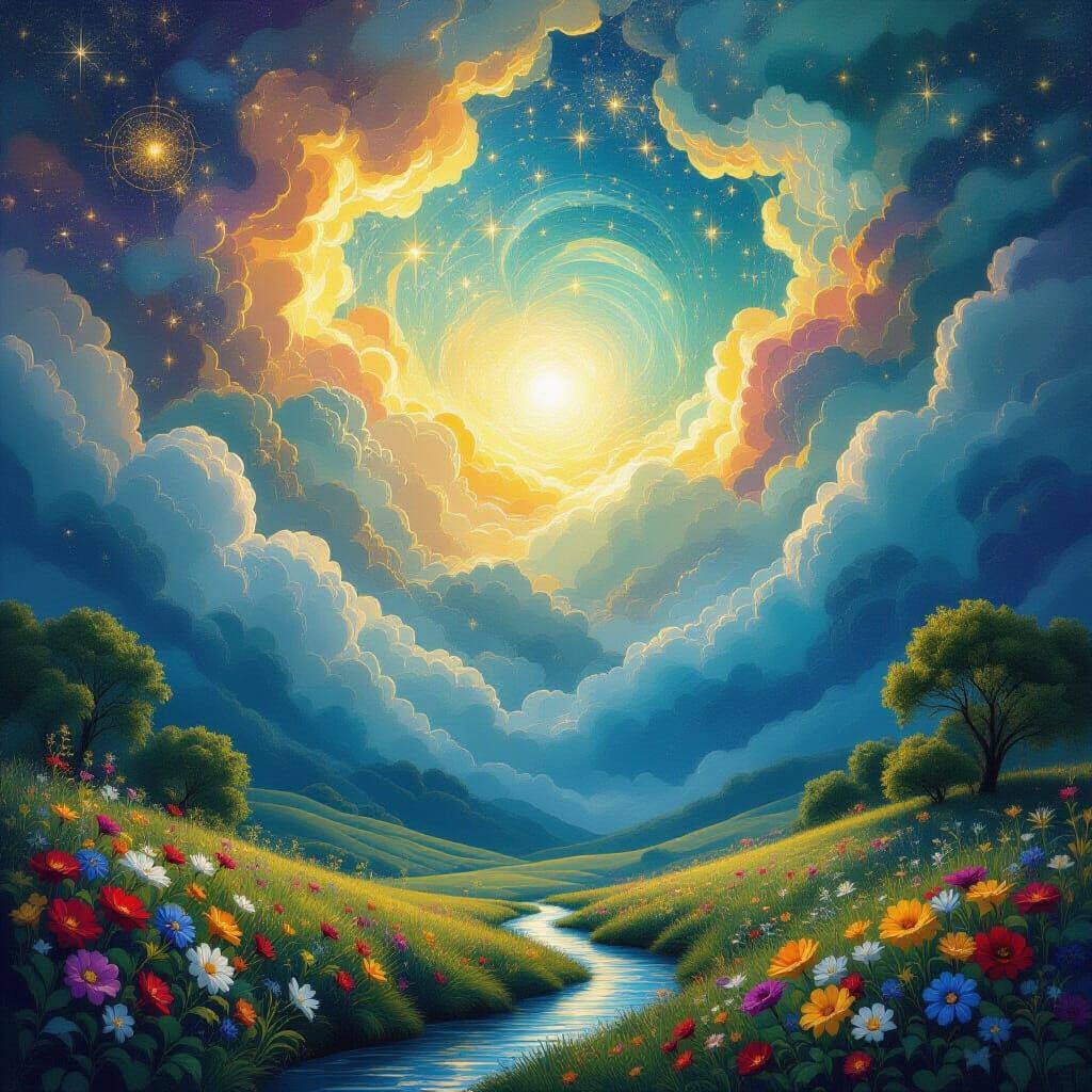 Heavens Rejoice, Earth Glad: Ethereal Digital Painting