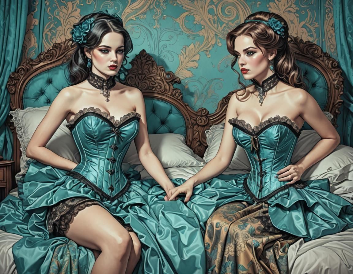 Psychedelic Sci-Fi Twins in Pop Art Style