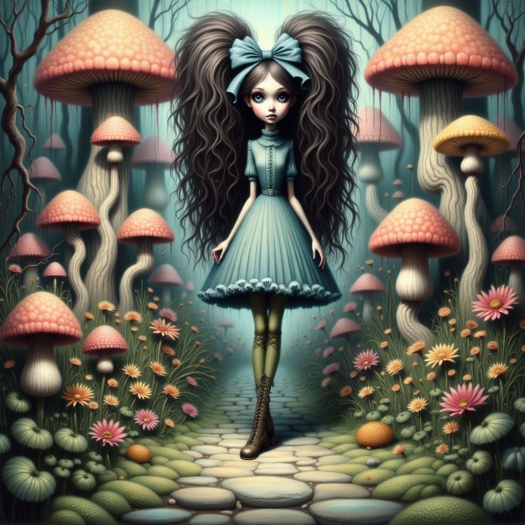 Alice in Wonderland Garden, Animated Fantasy Art