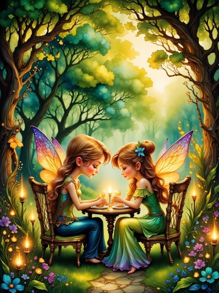 Love Fairy in Whimsical Candlelight Dinner