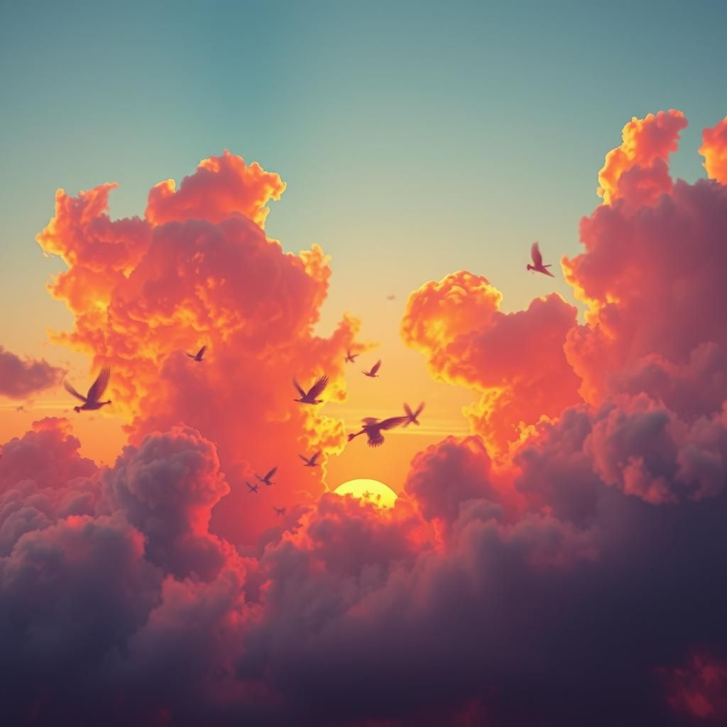 Dreamlike Sunset in Surrealist Style