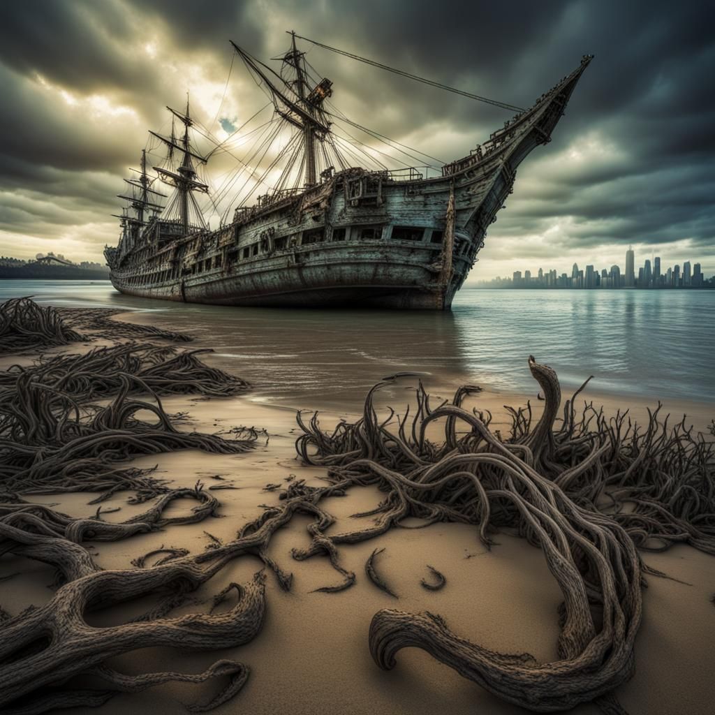 Apocalyptic Australian Coastline: Shipwrecks and Alien Skies