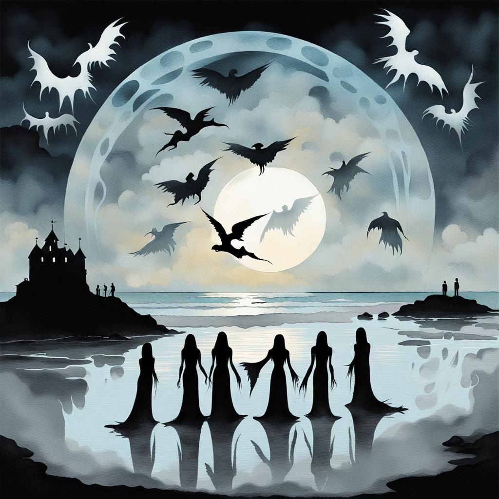 Ethereal Ghosts Perform Ritual on Creepy Beach