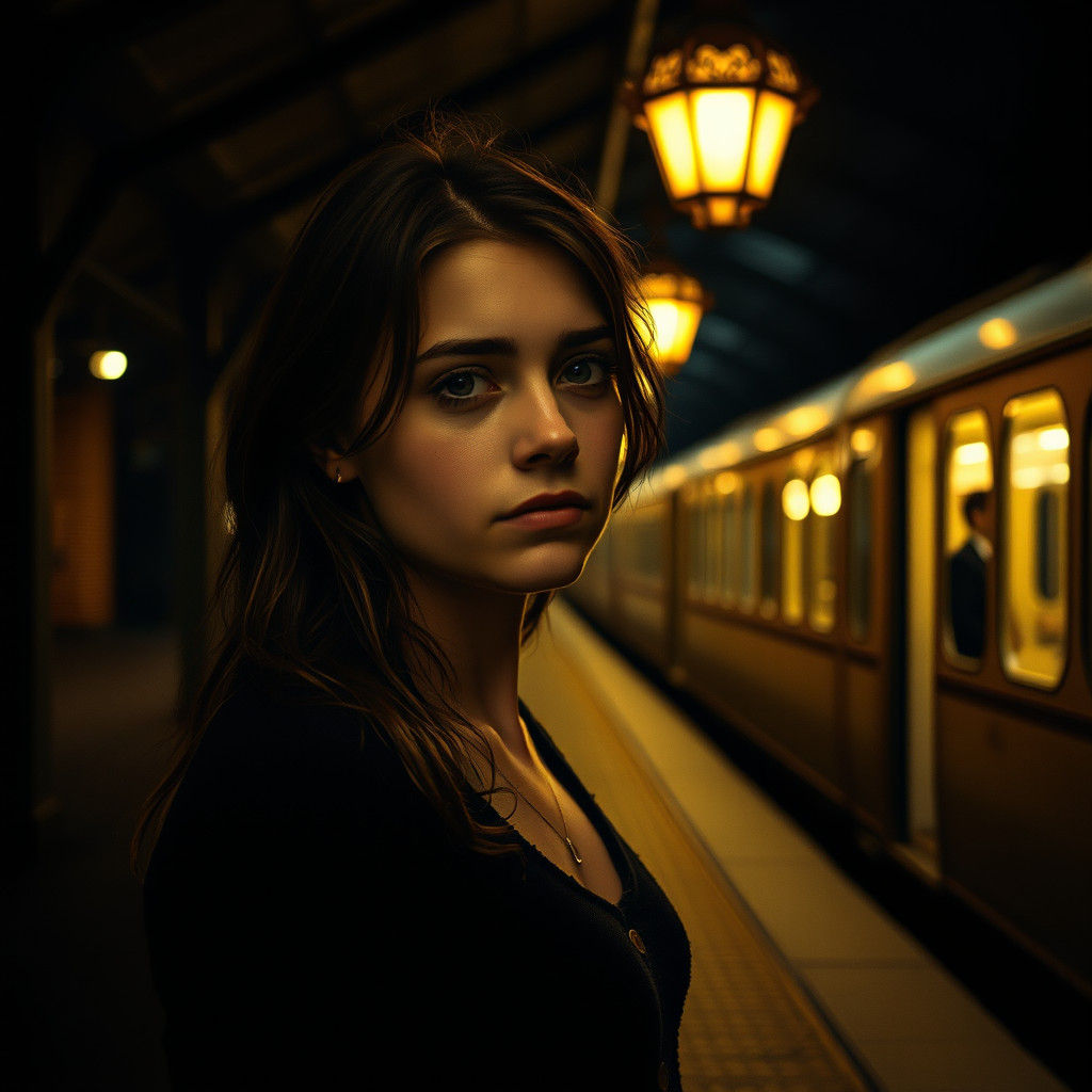 Poignant Farewell: Train Station Goodbye in Cinematic Style