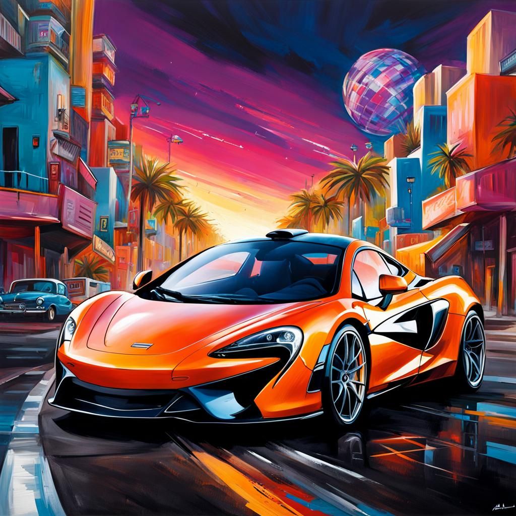 McLaren Races Past Sphere: Graffiti Art Style