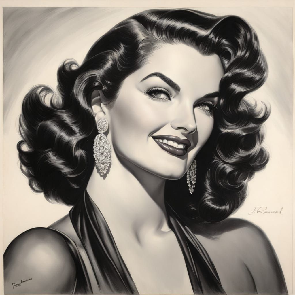Impressionist Pencil Portrait of a Stunning Woman