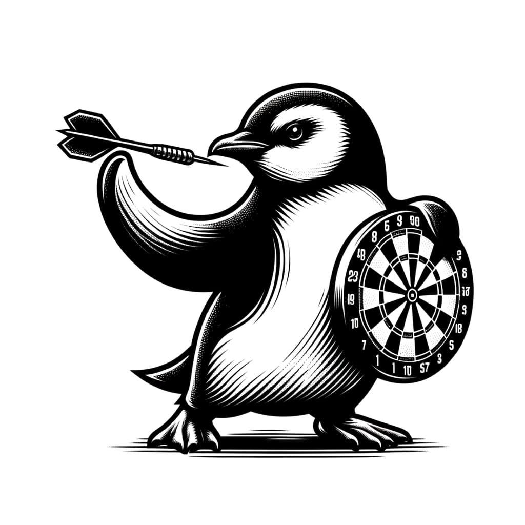 Penguin Dart Thrower in Vinyl Cutter Style