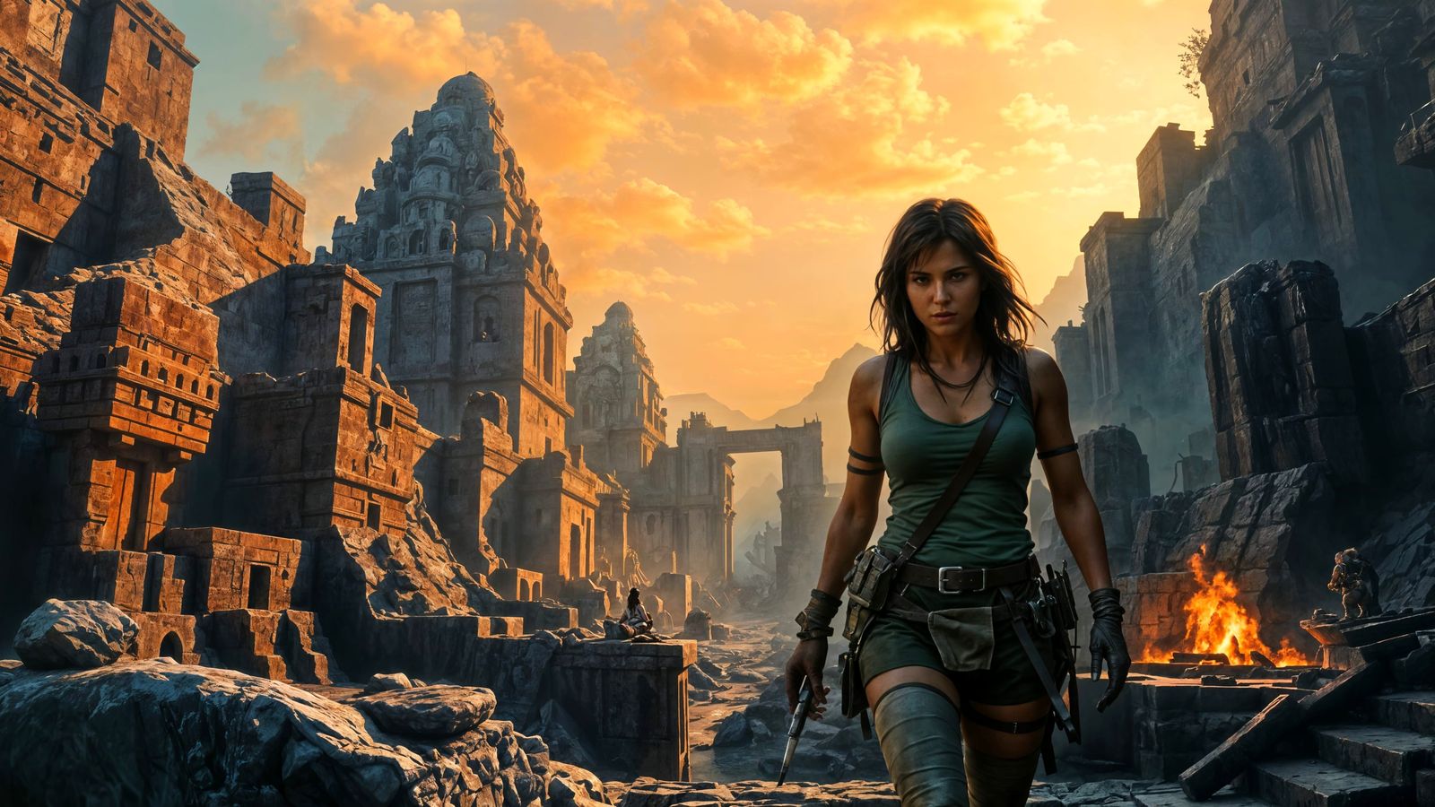 Lara Croft Reimagined: Hyperdetailed Digital Matte Painting