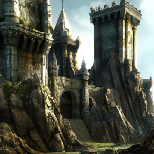 Epic Detailed Castle in Dramatic Digital Matte Painting
