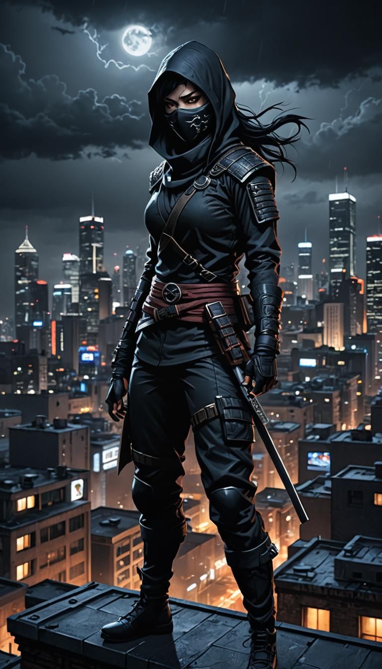 Ninja with "Facebook Sucks" written on her shirt in a large ...