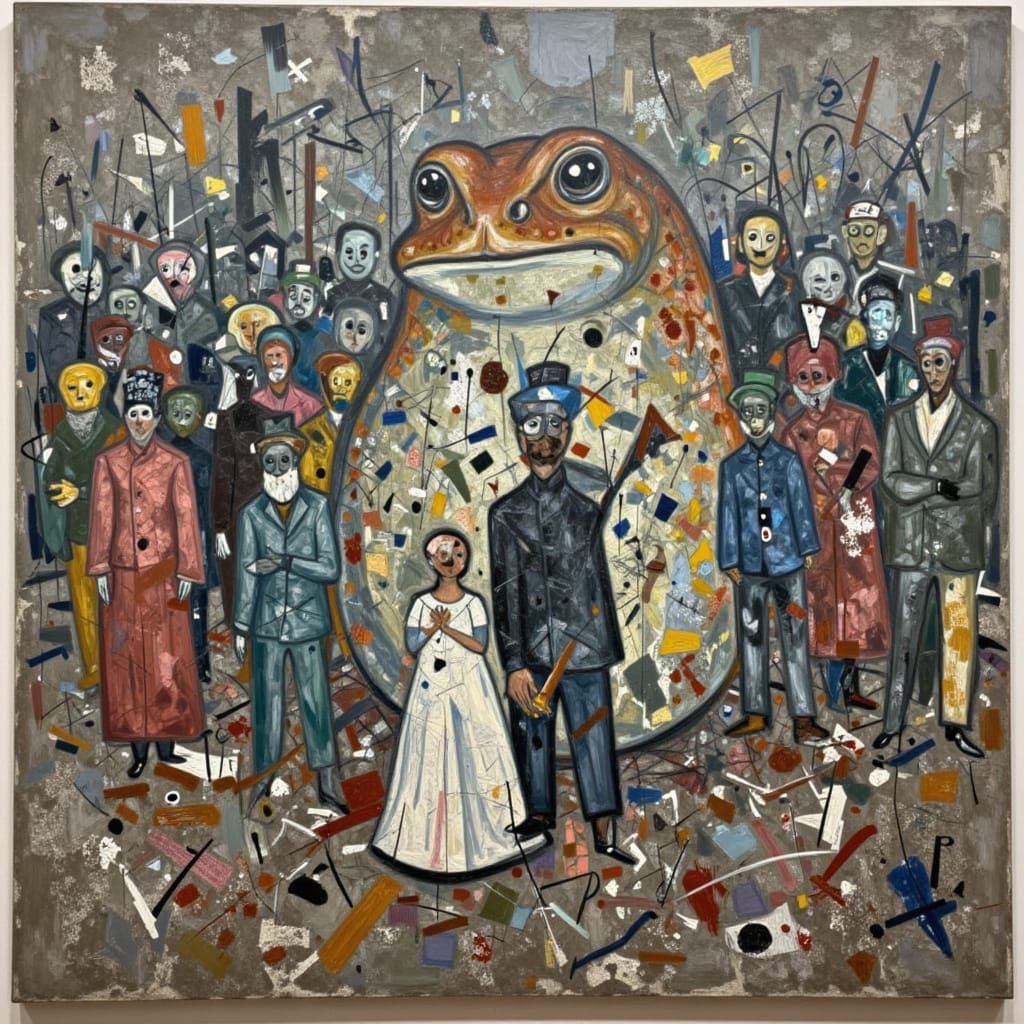 Giant Toad and Fox Bride in Forest Ceremony