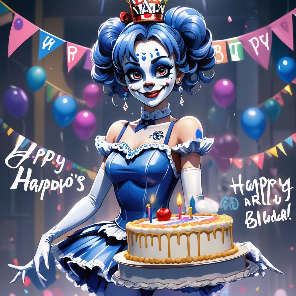 Anime Ballerina with Birthday Cake