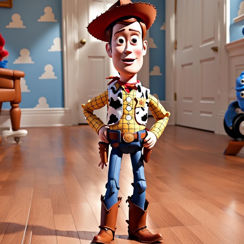 Woody from Toy Story in Digital Art Style