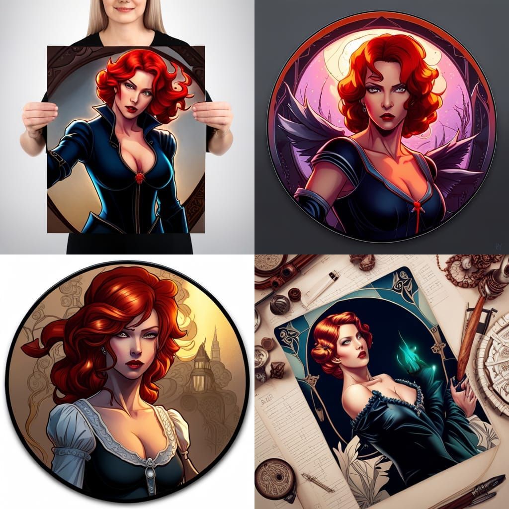 Black Widow as Victorian Gothic Art Nouveau Lady