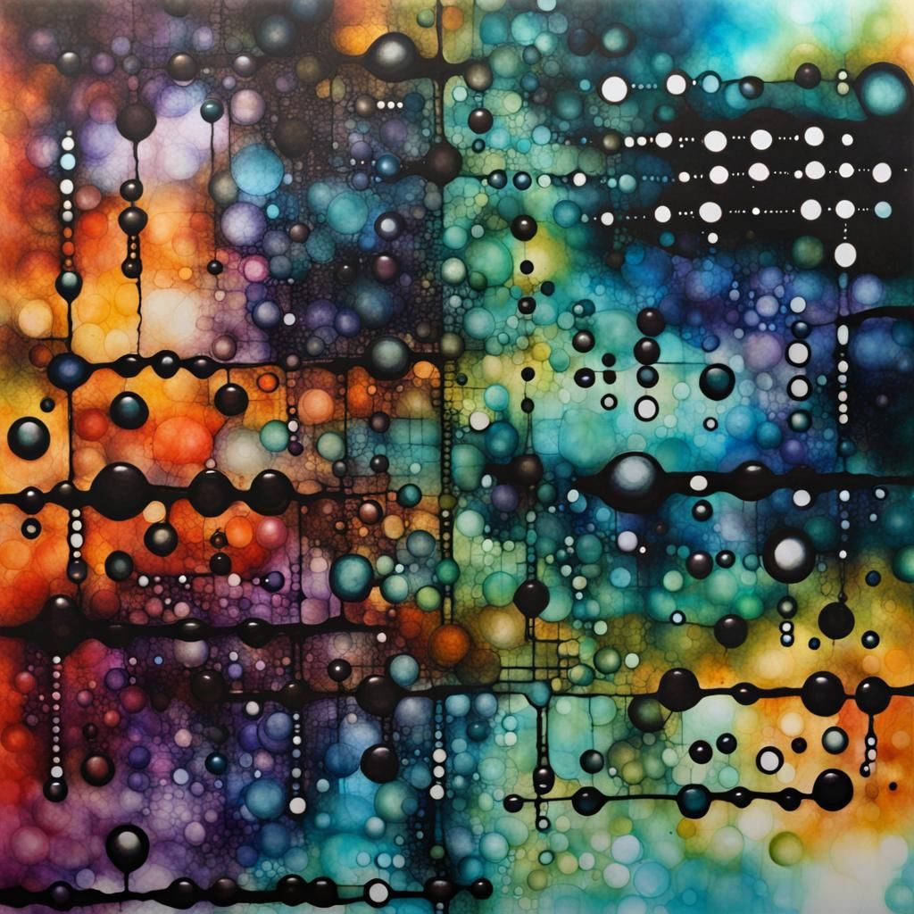 Binary Code Dream in Alcohol Ink Nightmare World