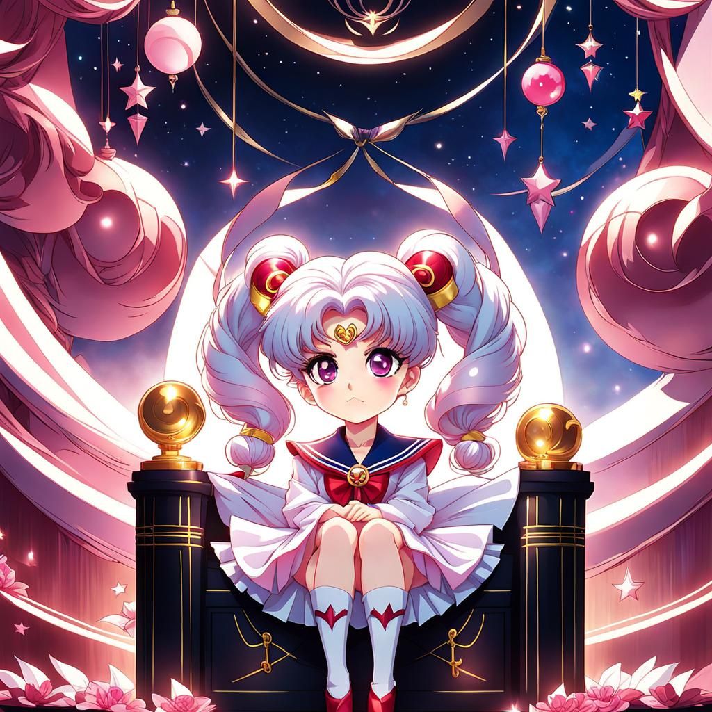 Chibi Moon Porcelain Doll: Anime-Style Art
