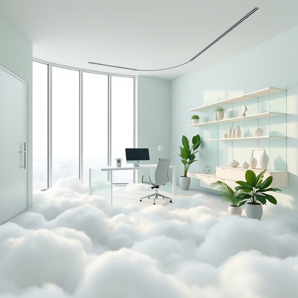 Modern Cloud Office in Futuristic Whimsy