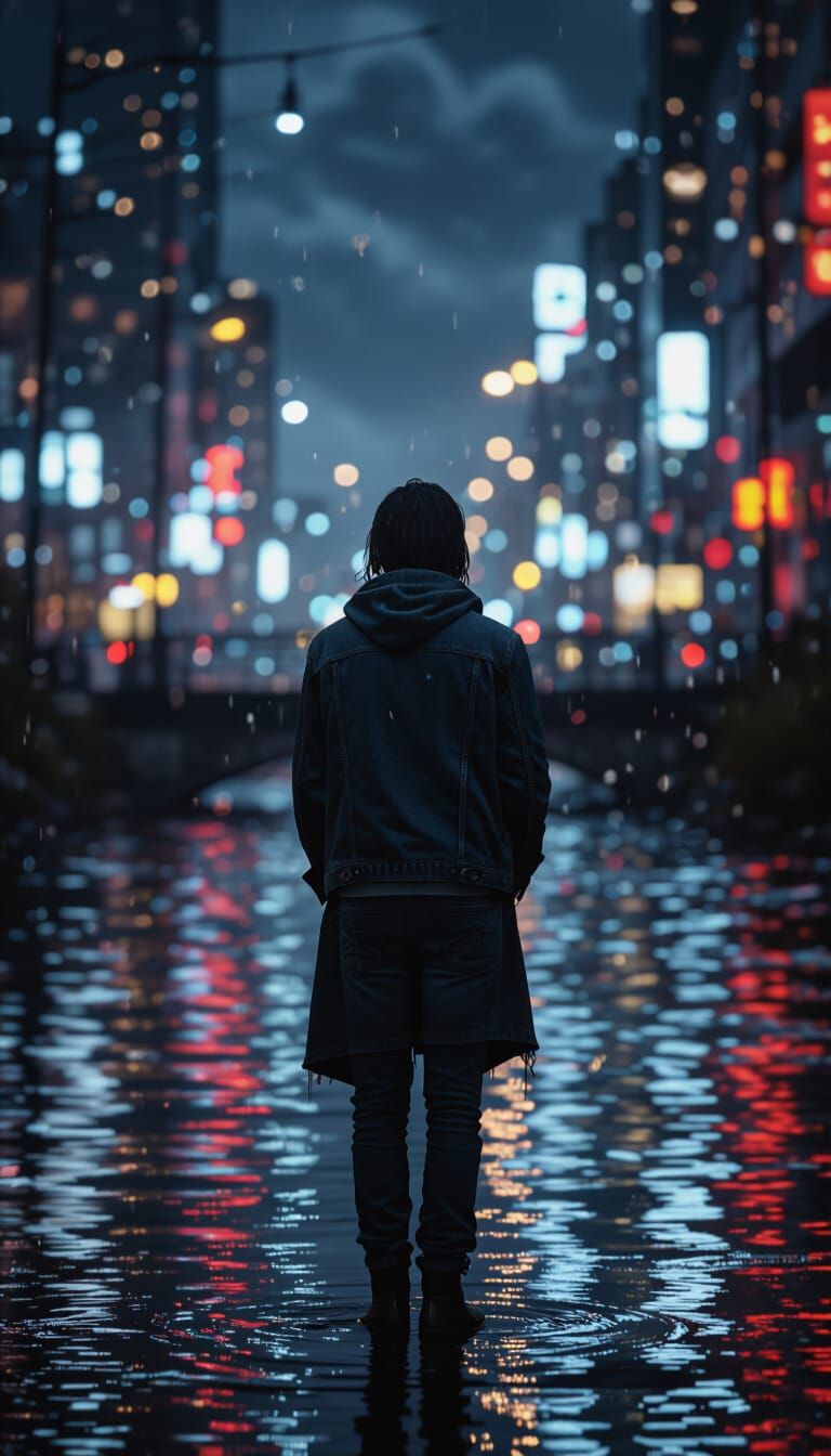 Stormy Riverbank Scene in Cinematic Style