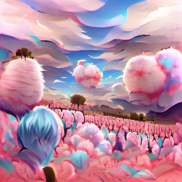 Macro View of Pink Cotton Candy Texture