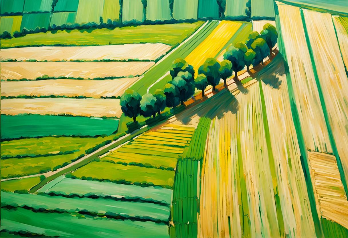 Bird's eye view of a beautiful field