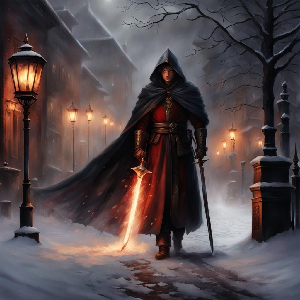 Cursed Swordsman in a Foggy Street