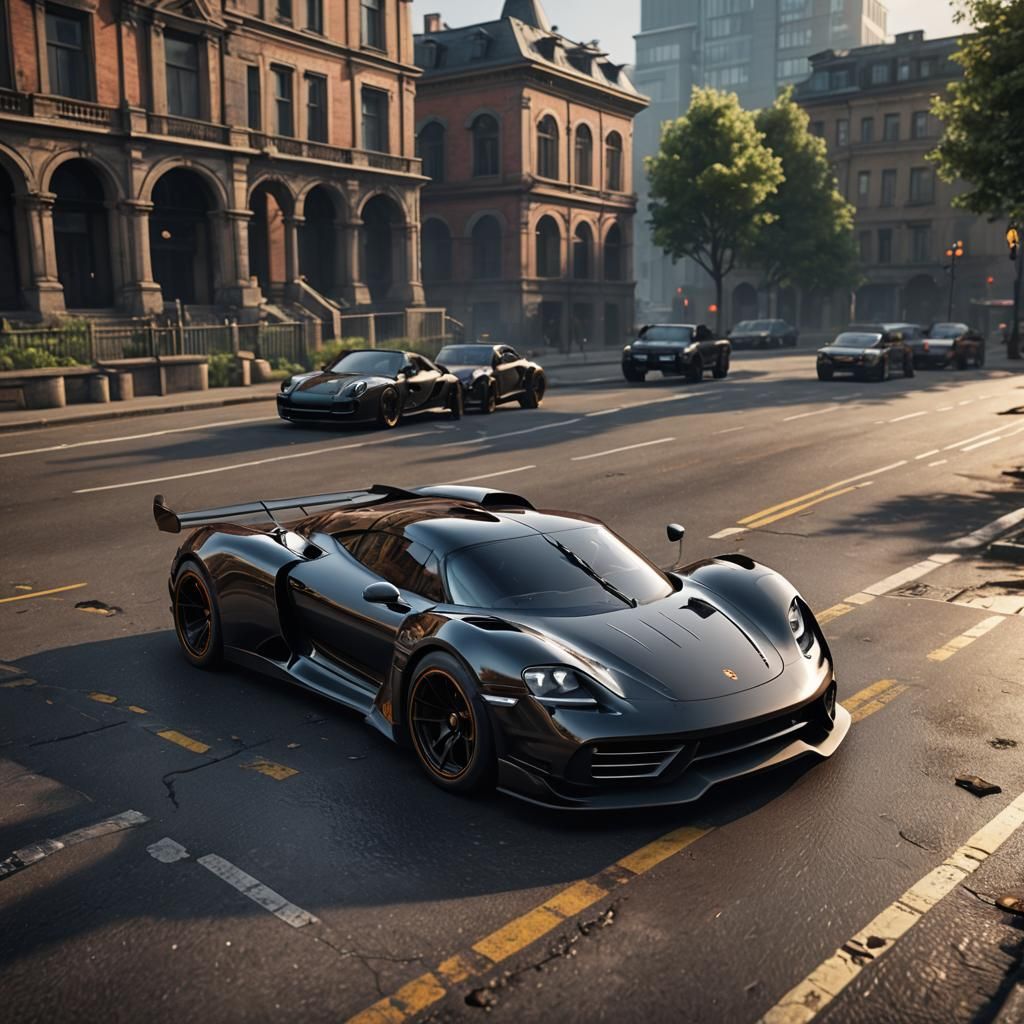 Futuristic Porsche Batmobile Concept in 3D