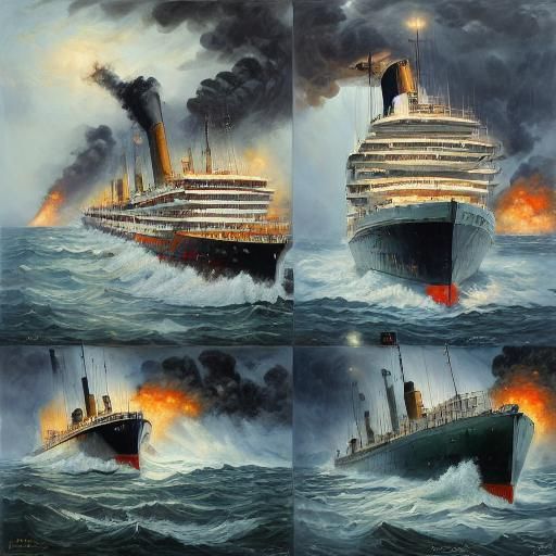 Oil Tanker Sinking: Dramatic Digital Matte Painting