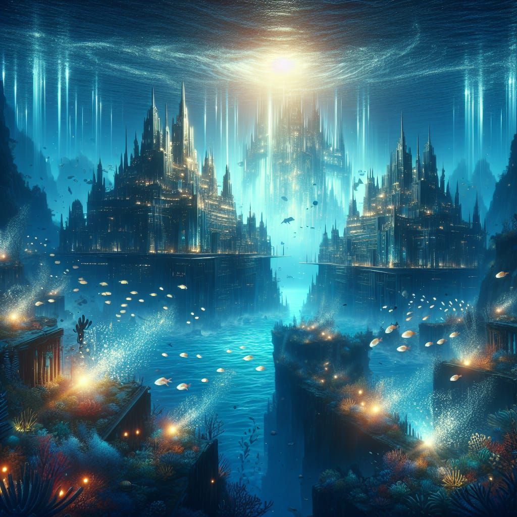 Fantastical Underwater Cities: Detailed Digital Matte Painti...