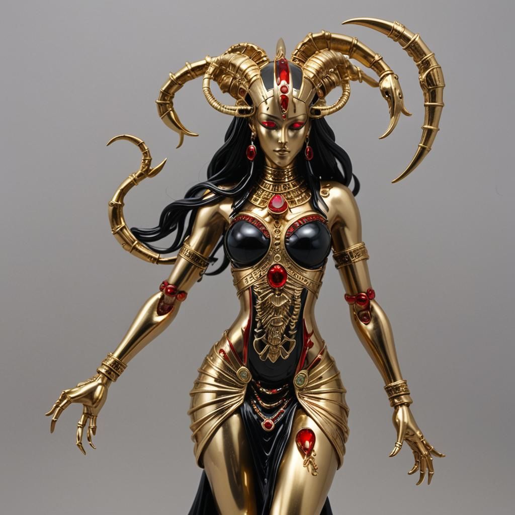 Serket - Egyptian Scorpion Goddess-Golden Statue #4