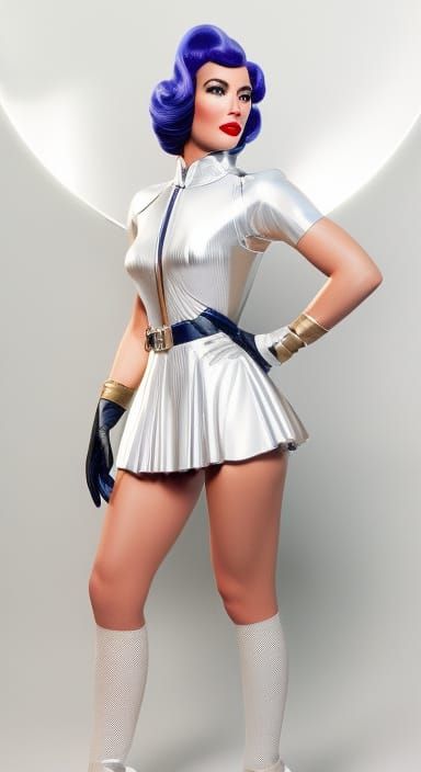 Retro Sci-Fi Pin-Up on the Moon