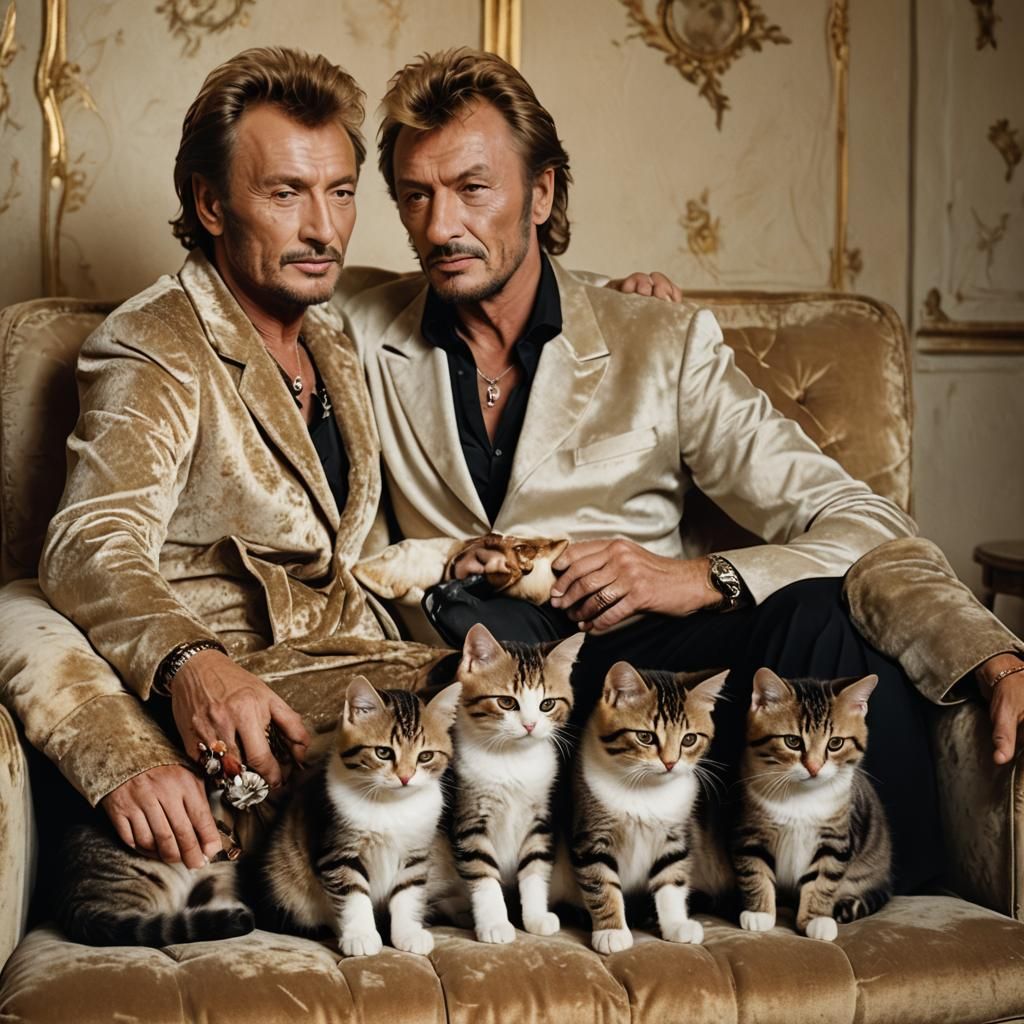 Johnny Hallyday: Intimate Moment in French New Wave Style