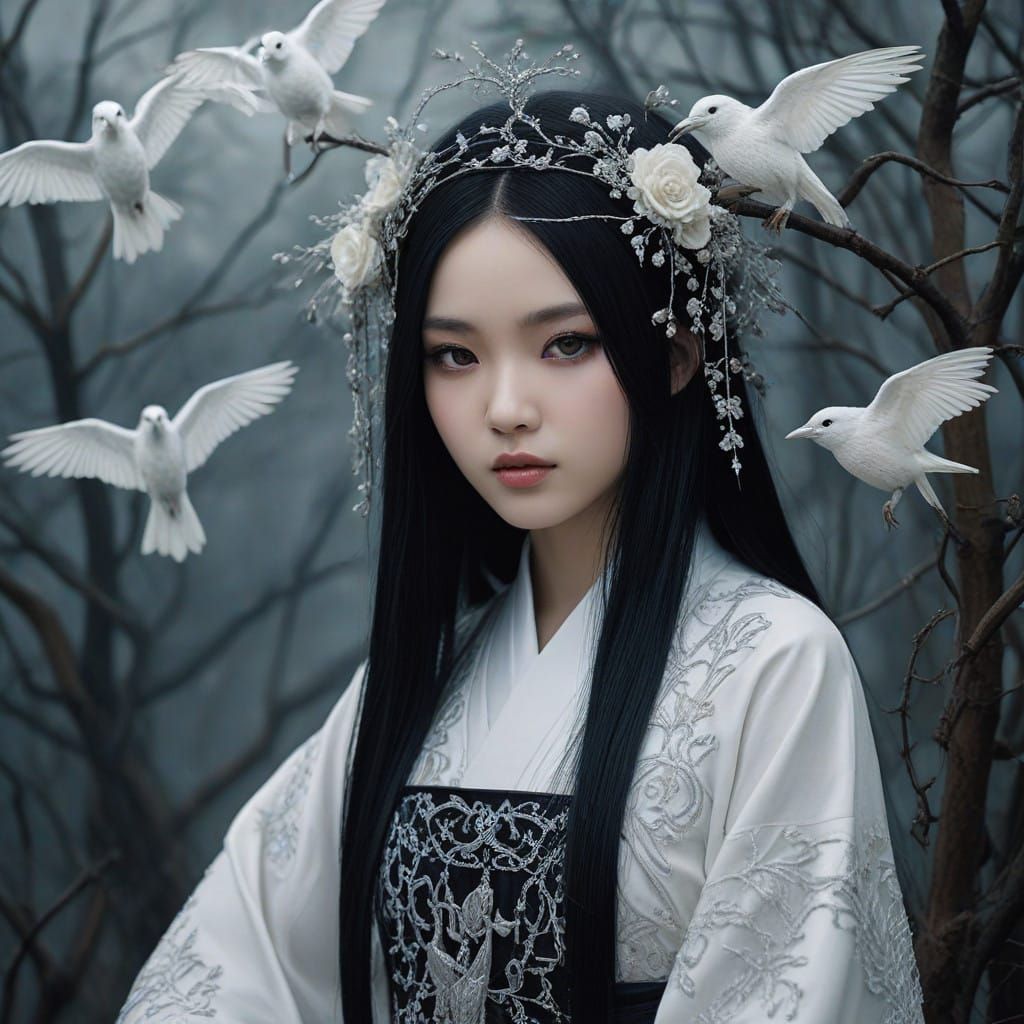 Glowing Chinese Ghost in Hanfu