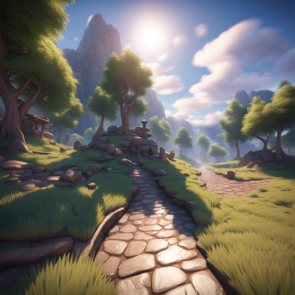 Rainbow Fantasy Landscape in Unreal Engine