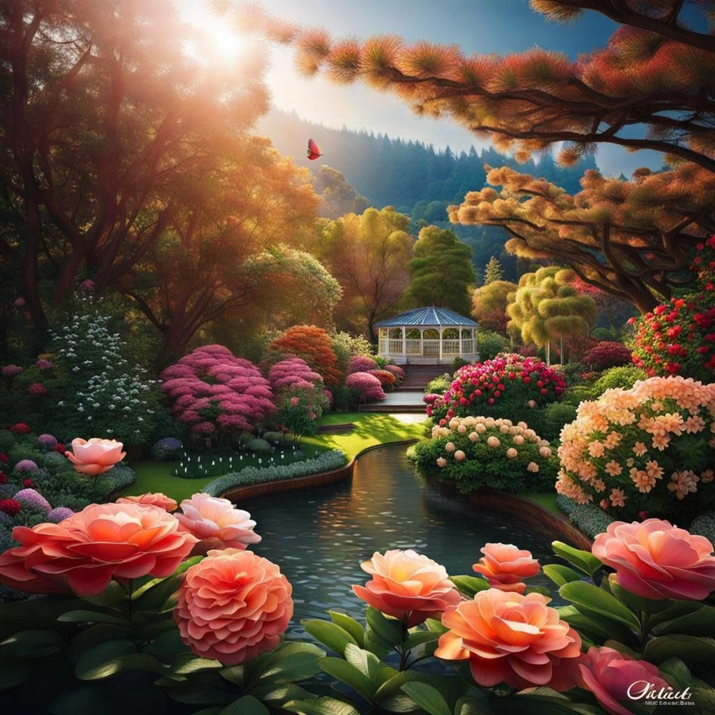AI Generated Image of a Beautiful Garden