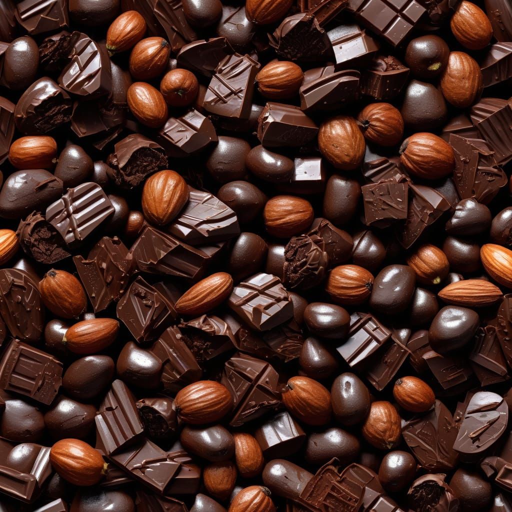 Hyperrealistic Still Life: Cacao and Dark Chocolate