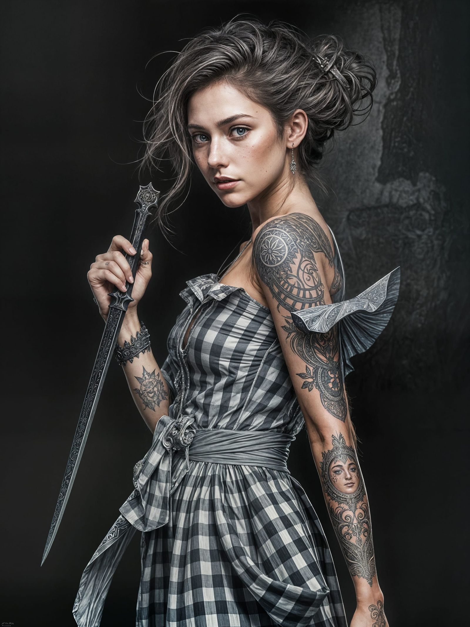 Ethereal Adventuress in Gingham Dress