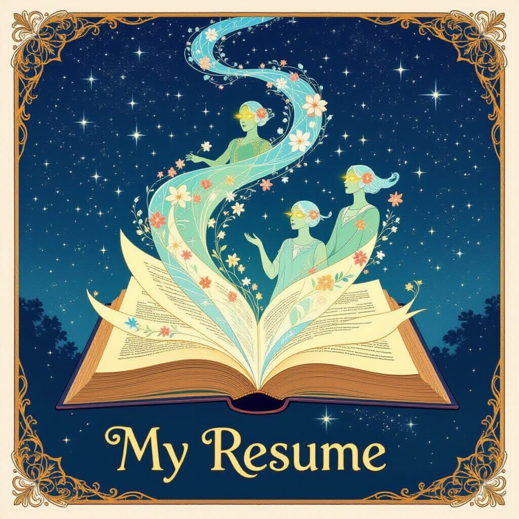 Magical Book of Creations Unfurls on Starry Night