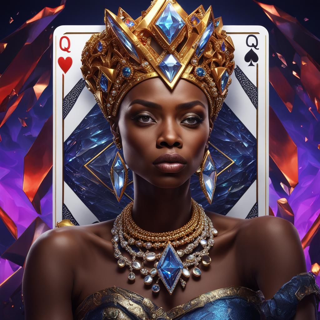 African American Diamond Queen Card Radiating Positive Energ...