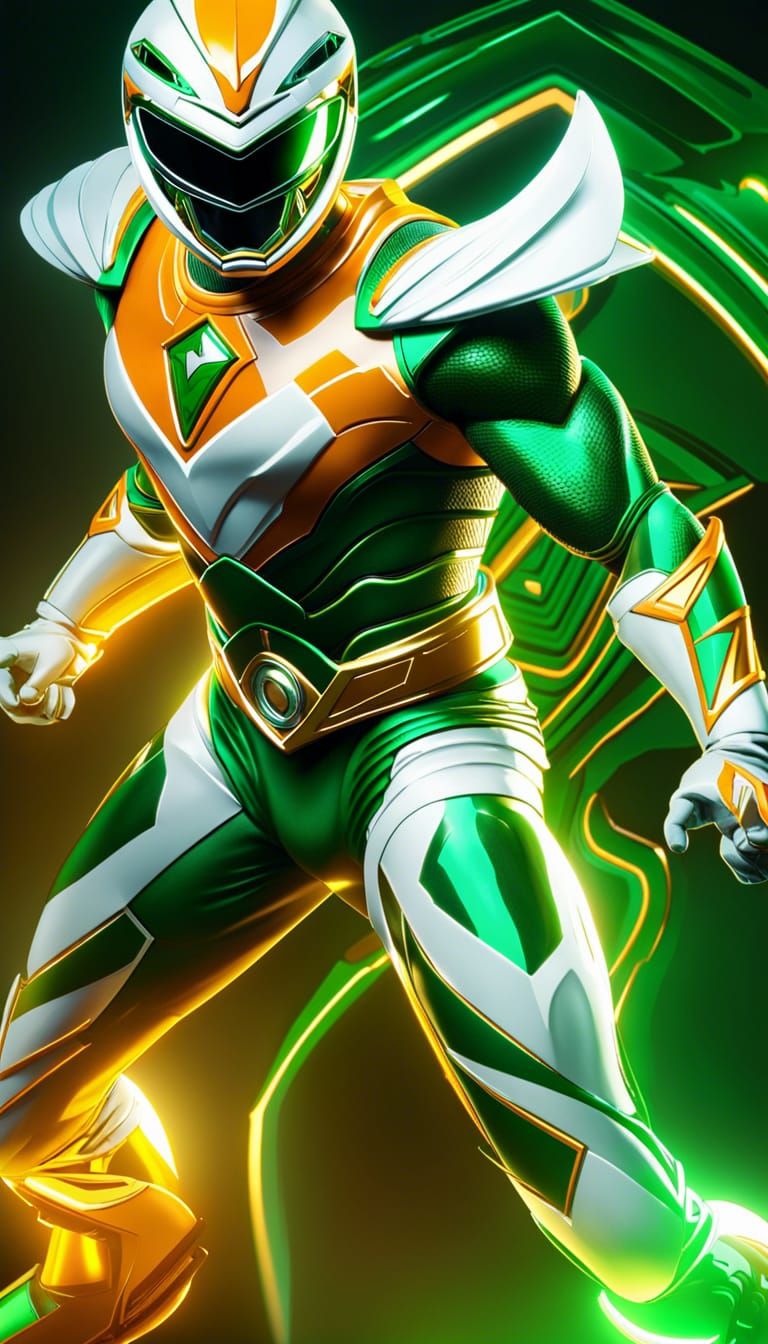 Green Power Ranger Portrait in Fantasy Style