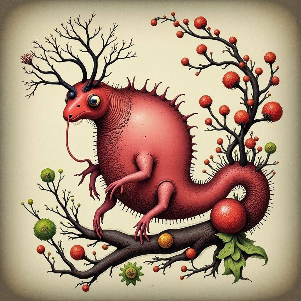 Surreal Monster Emerges from the Shadows