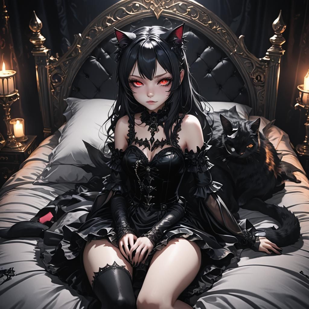 Gothic cat girl