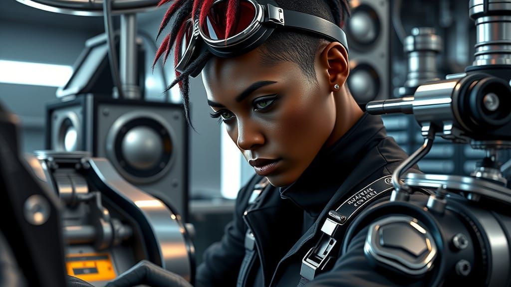 Glowing Wakandan Femme Fatale Engineer